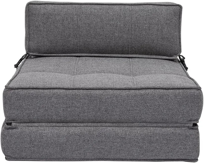 Miliboo Chauffeuse 1 Place Convertible en Tissu Gris Katy: revêtement en tissu, avec chauffage