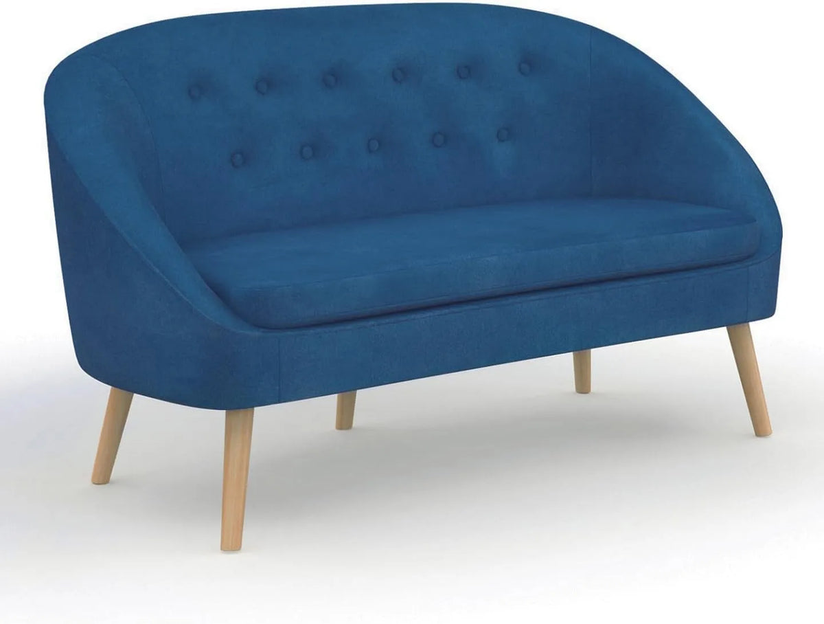Canapé – bleu, revêtement en velours
