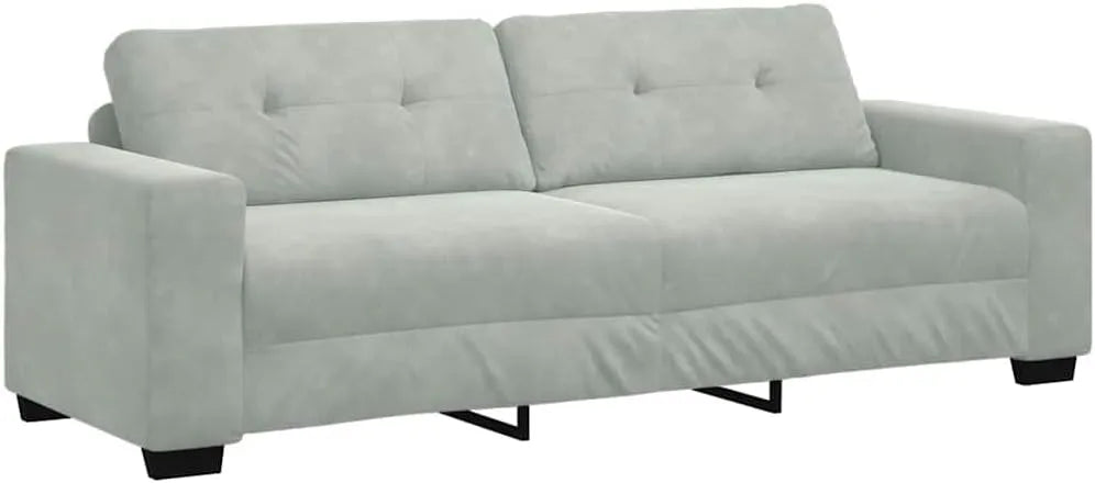 Canapé: 3 places, 180 cm, gris, revêtement en velours