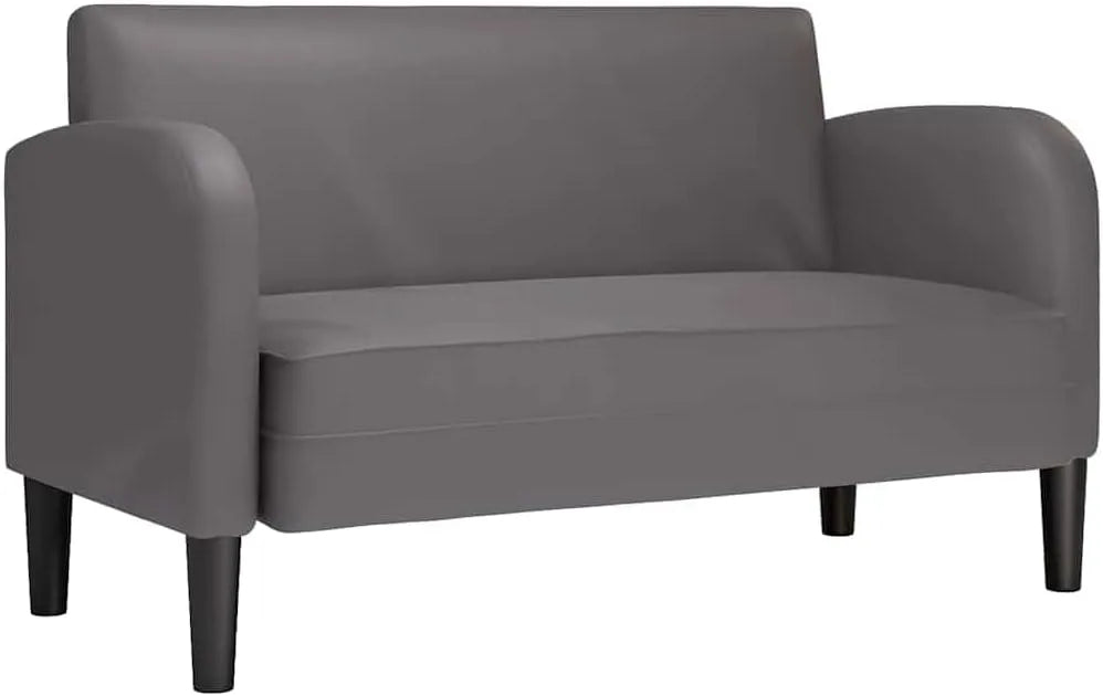 Canapé — en cuir PU, 2 Places, 110 cm, gris