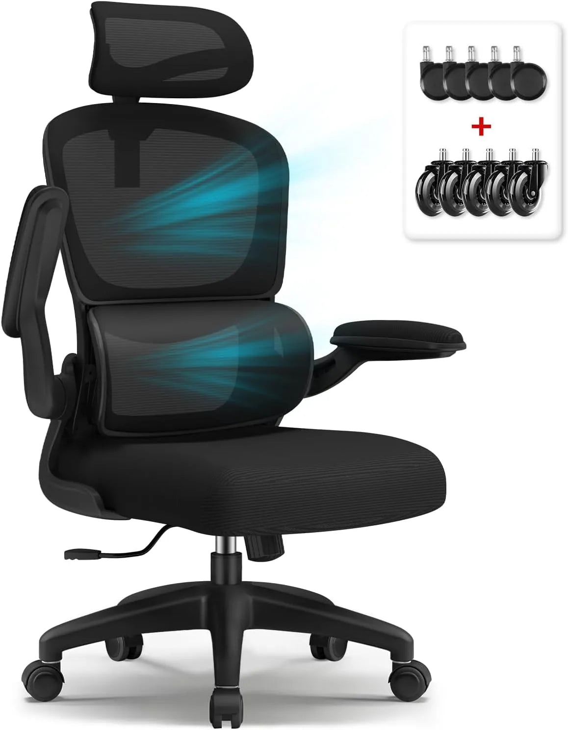 Bureau et table informatique — avec accoudoirs, réglable, avec roulettes, 150kg, inclinable