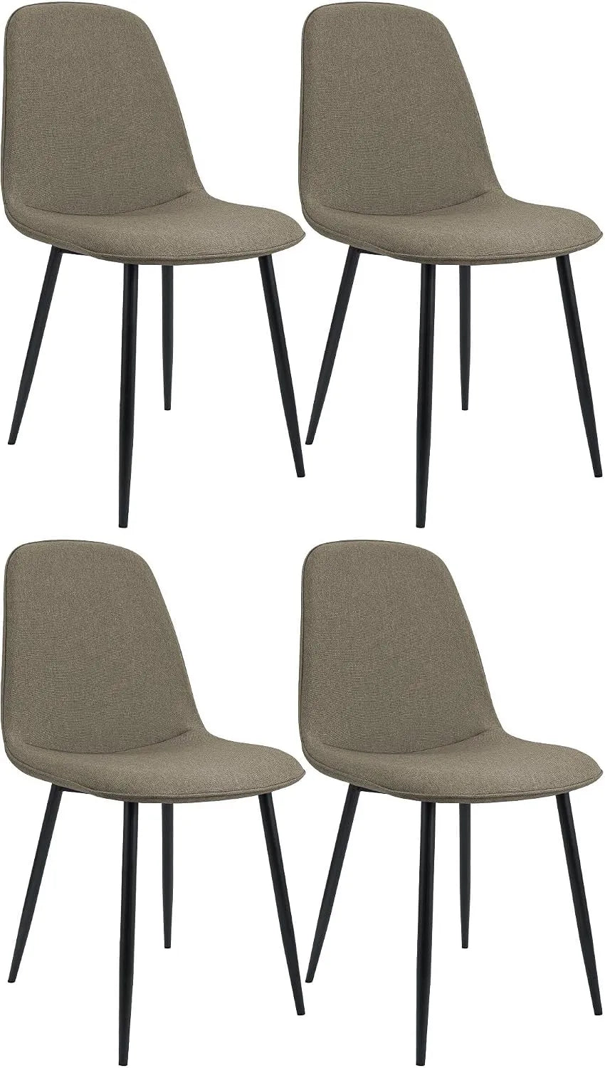 Chaise — revêtement en tissu, avec dossier, Lot de 4, 150 kg, beige