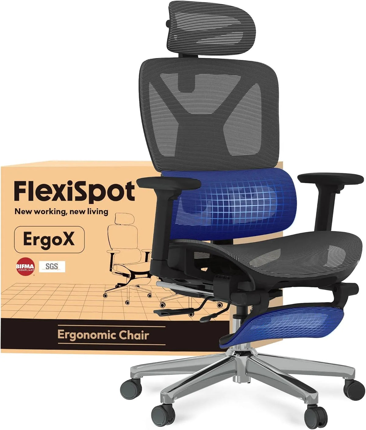 Bureau et table informatique: technologie 3D/4D, avec accoudoirs, réglable, aération en maille, noir, hauteur réglable