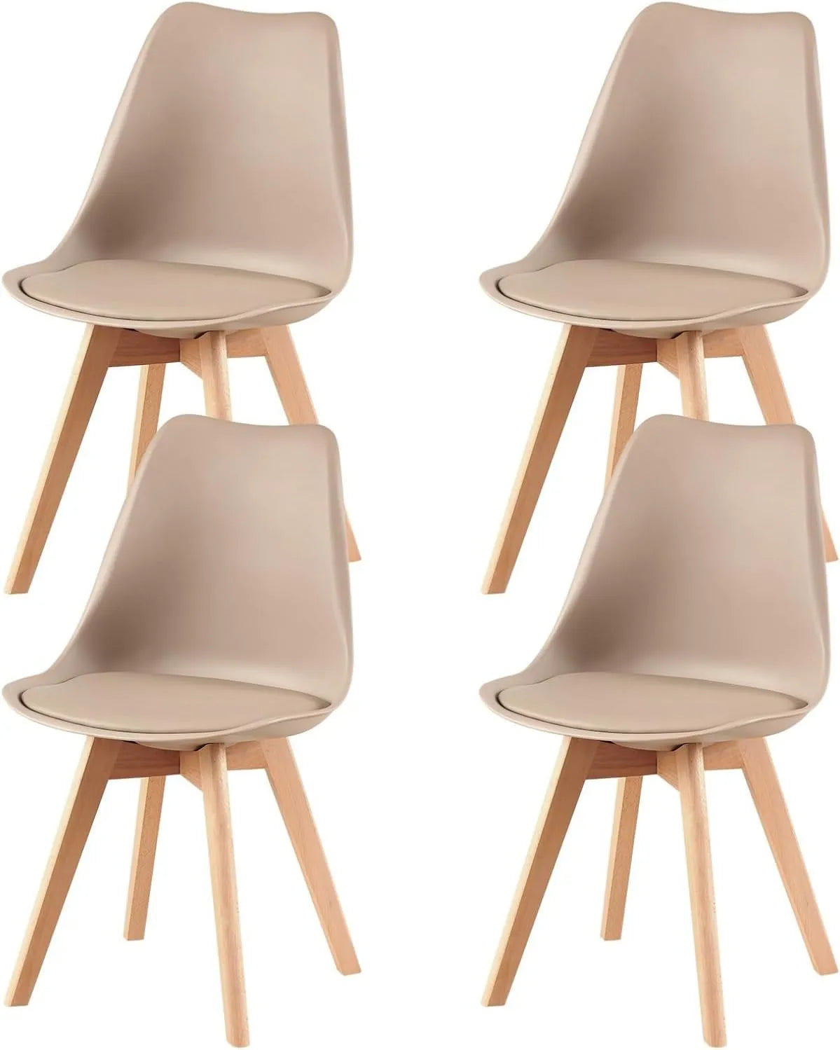 Chaise — en cuir, avec coussins, Lot de 4