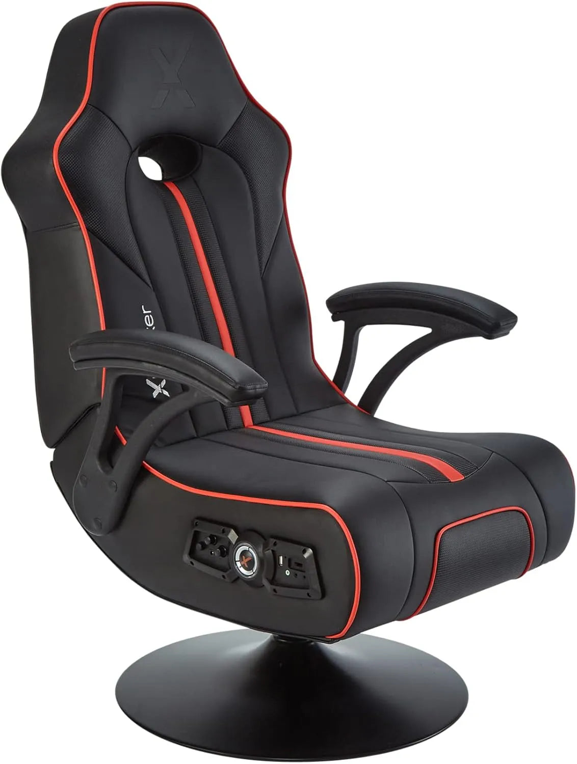 X Rocker Chaise: en cuir, pour gaming, noir