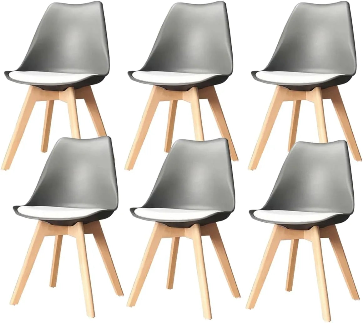 Chaise – ROJO, en bois, Lot de 6, gris
