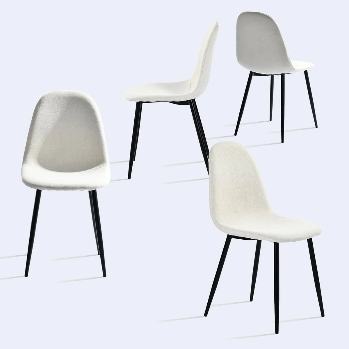 Bureau et table informatique: en métal, revêtement en tissu, avec dossier, Lot de 4, beige
