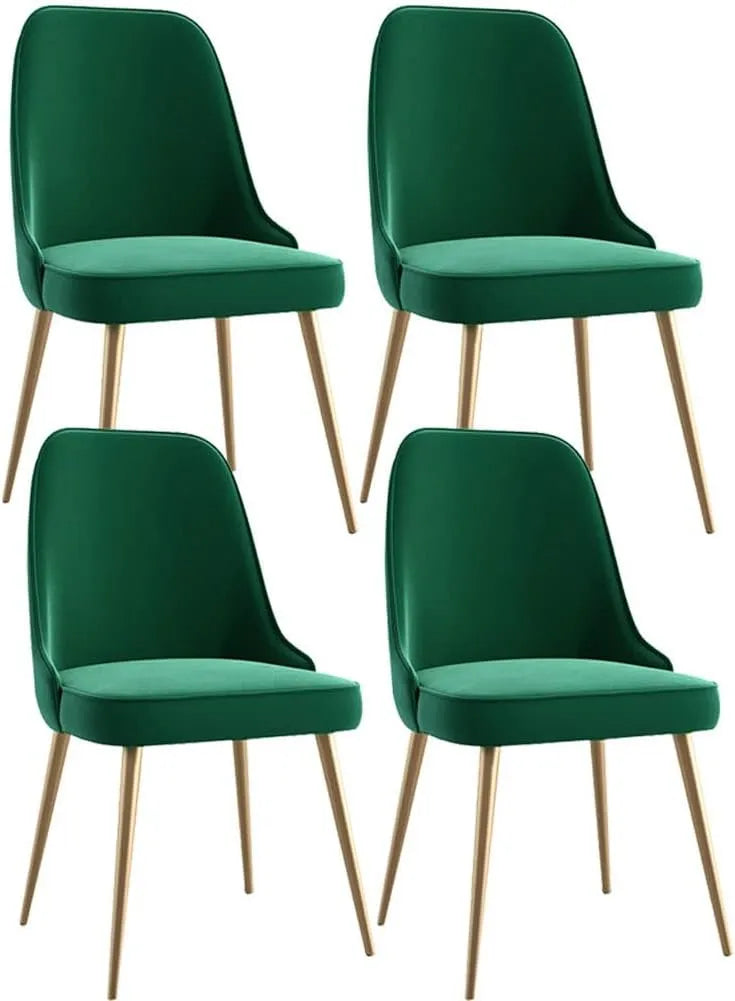Chaise — en métal, avec dossier, Ensemble de 4, revêtement en velours