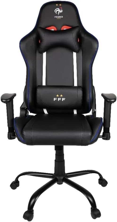 Bureau et table informatique — FFF, en cuir, inclinaison réglable, avec coussins, pour gaming, noir