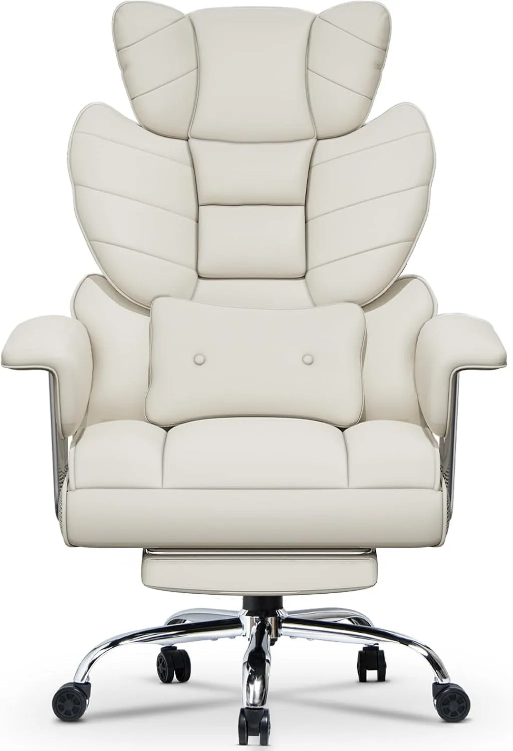 Bureau et table informatique – en cuir, avec dossier, réglable, blanc, inclinable