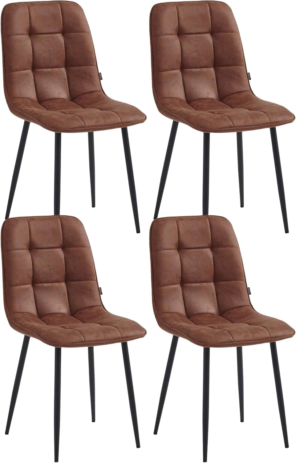 Chaise – en métal, Lot de 4, marron