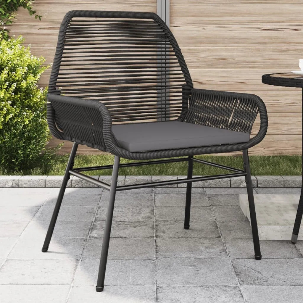 Chaises de jardin – avec coussins, Lot de 2, 13.6 KG, noir
