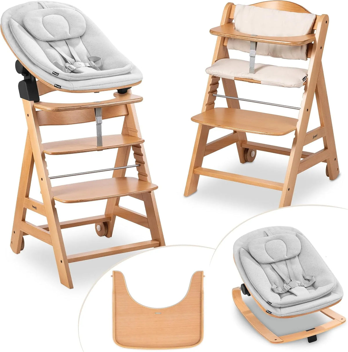 Chaise – Naturel, pour enfant, en bois, avec coussins