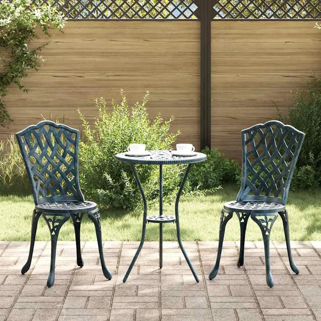 Chaises de jardin — avec coussins, en aluminium, Lot de 2, 55 × 56, 5 × 91 cm, vert, résistant aux intempéries