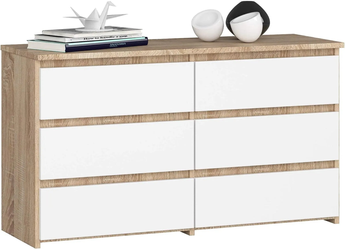 Armoire de rangement – CL-100, avec rangement, avec tiroirs, 6 Tiroirs, 35 × 100 × 57 cm, 16 mm, blanc, AKORD CL-100