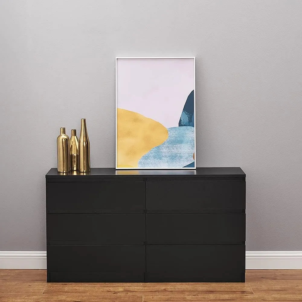 Bureau et table informatique: en velours côtelé, avec rangement, avec tiroirs, 6 Tiroirs, 120 × 33 × 66 cm, noir