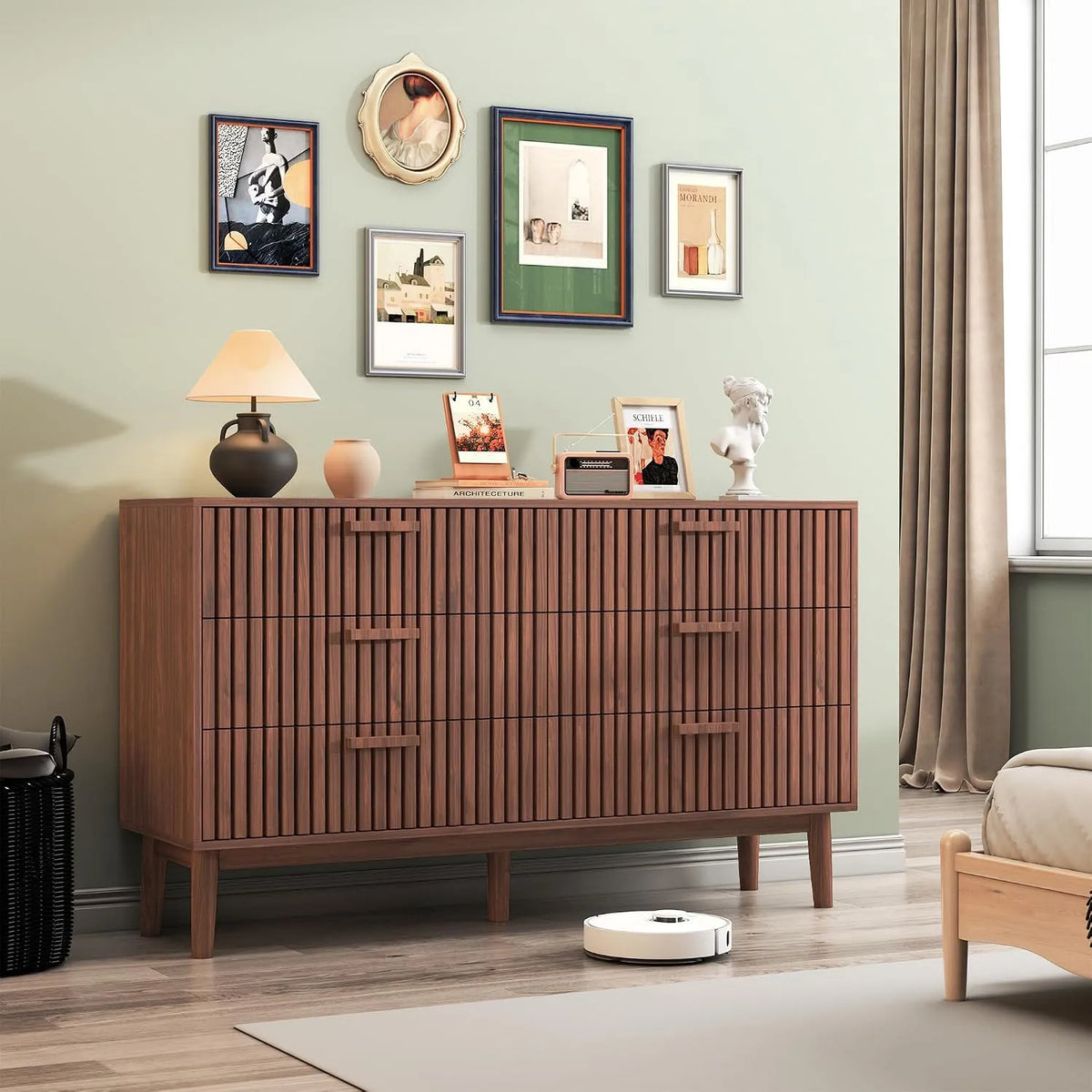 Armoire de rangement: en bois, avec rangement, avec tiroirs, 6 tiroirs, 30cm