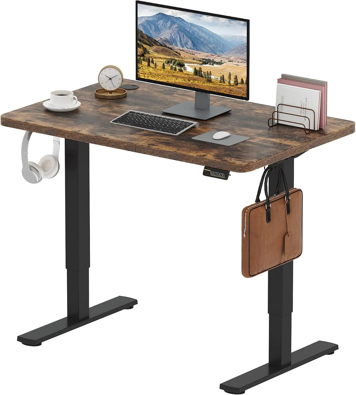 Bureau et table informatique: réglable, 120 × 60cm, noir, hauteur réglable