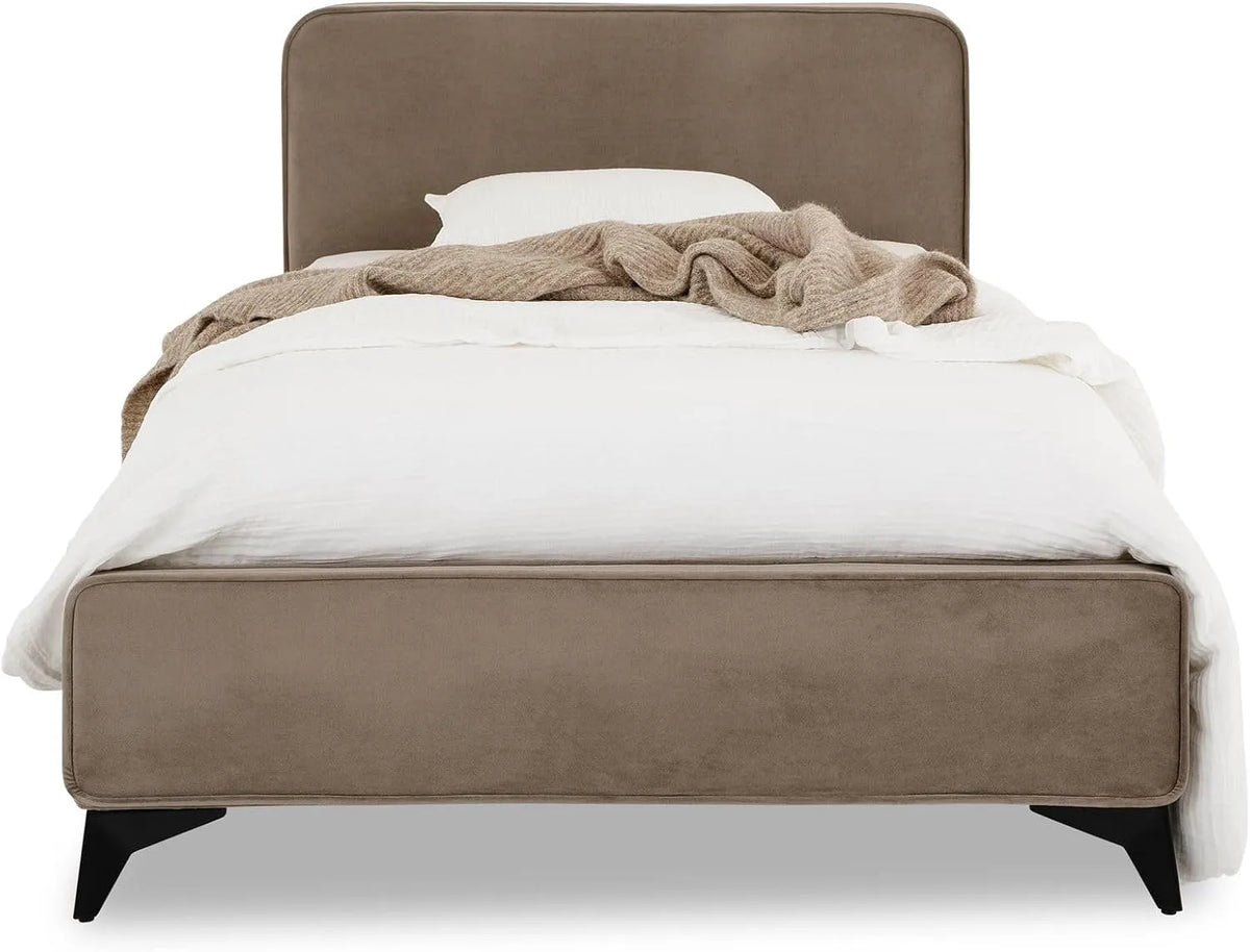 Lit Simple Ravello 90x190 cm: revêtement en tissu, en bois, 90 × 190 cm