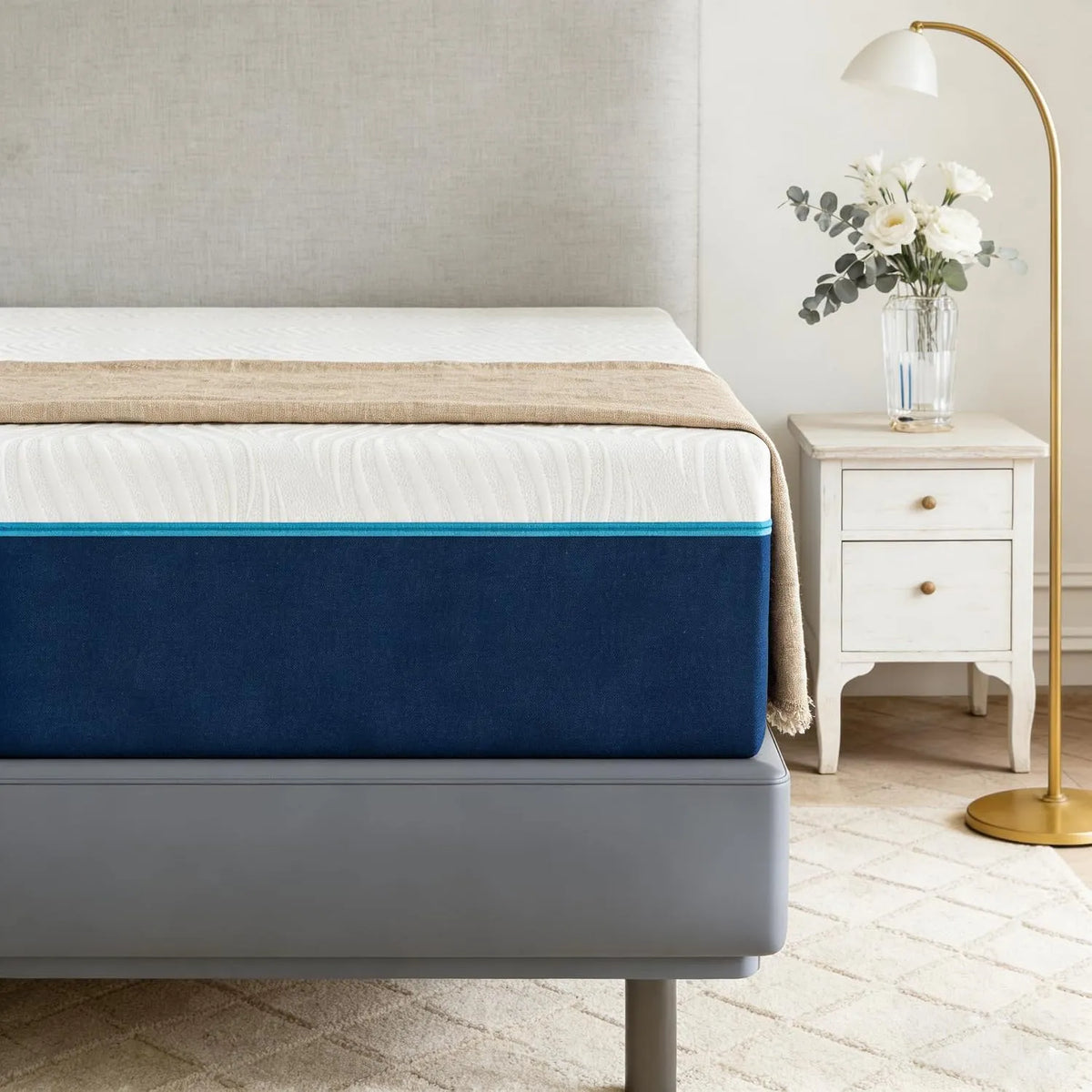 Matelas – réversible, rembourrage en mousse, 180 × 200, 20cm