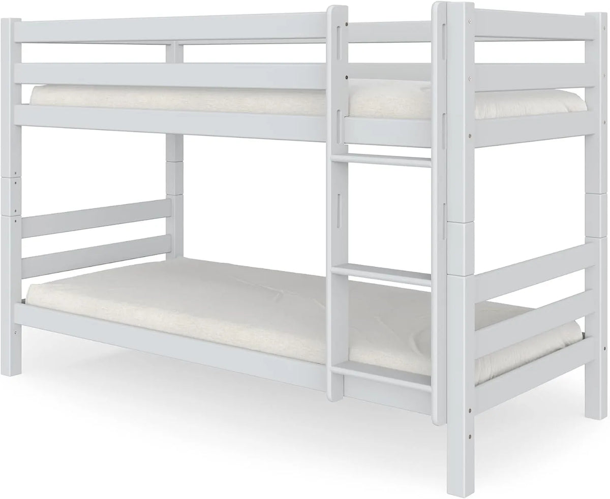 Lit superposé et lit mezzanine: pour enfant, en bois, avec escalier, 90 × 200 cm, en bois massif