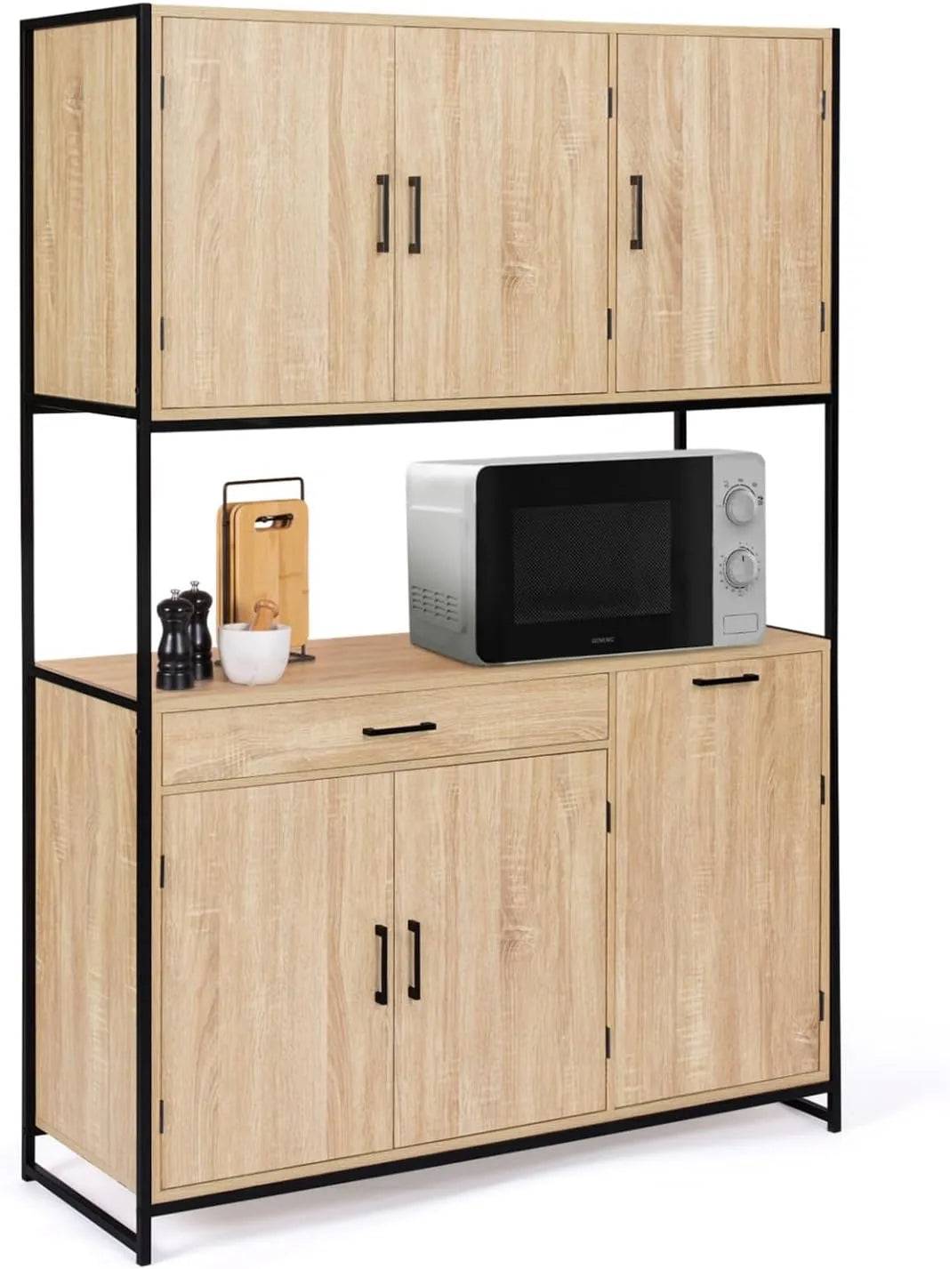 IDMarket – DETROIT, avec tiroirs, 6 portes, 120 CM
