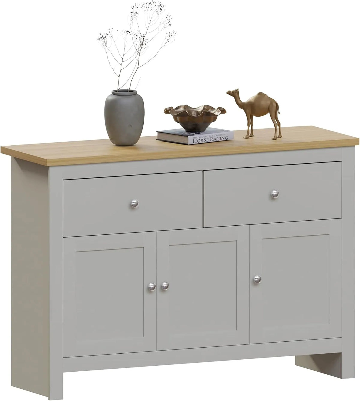 Vida Designs Arlington Buffet et meuble de rangement avec 2 tiroirs et 3 portes — P 35, en bois, avec tiroirs, 35 cm, gris