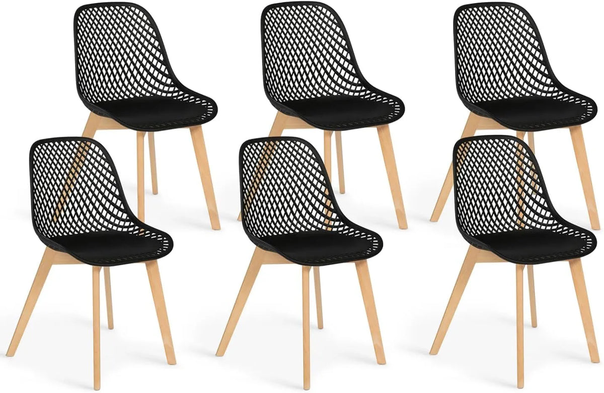 Chaise: Lot de 6, noir