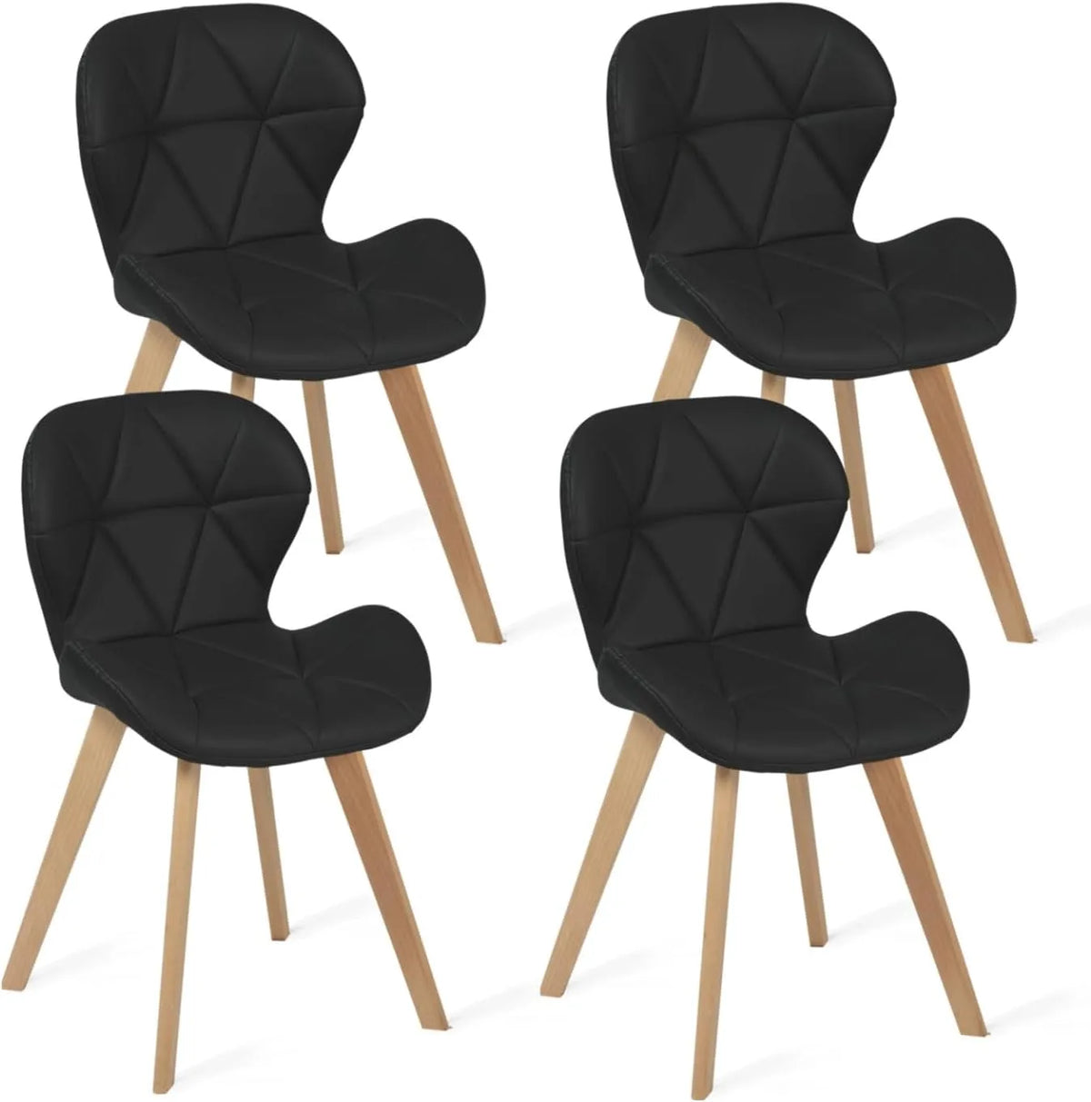 Chaise — ROBINE, Lot de 4, noir