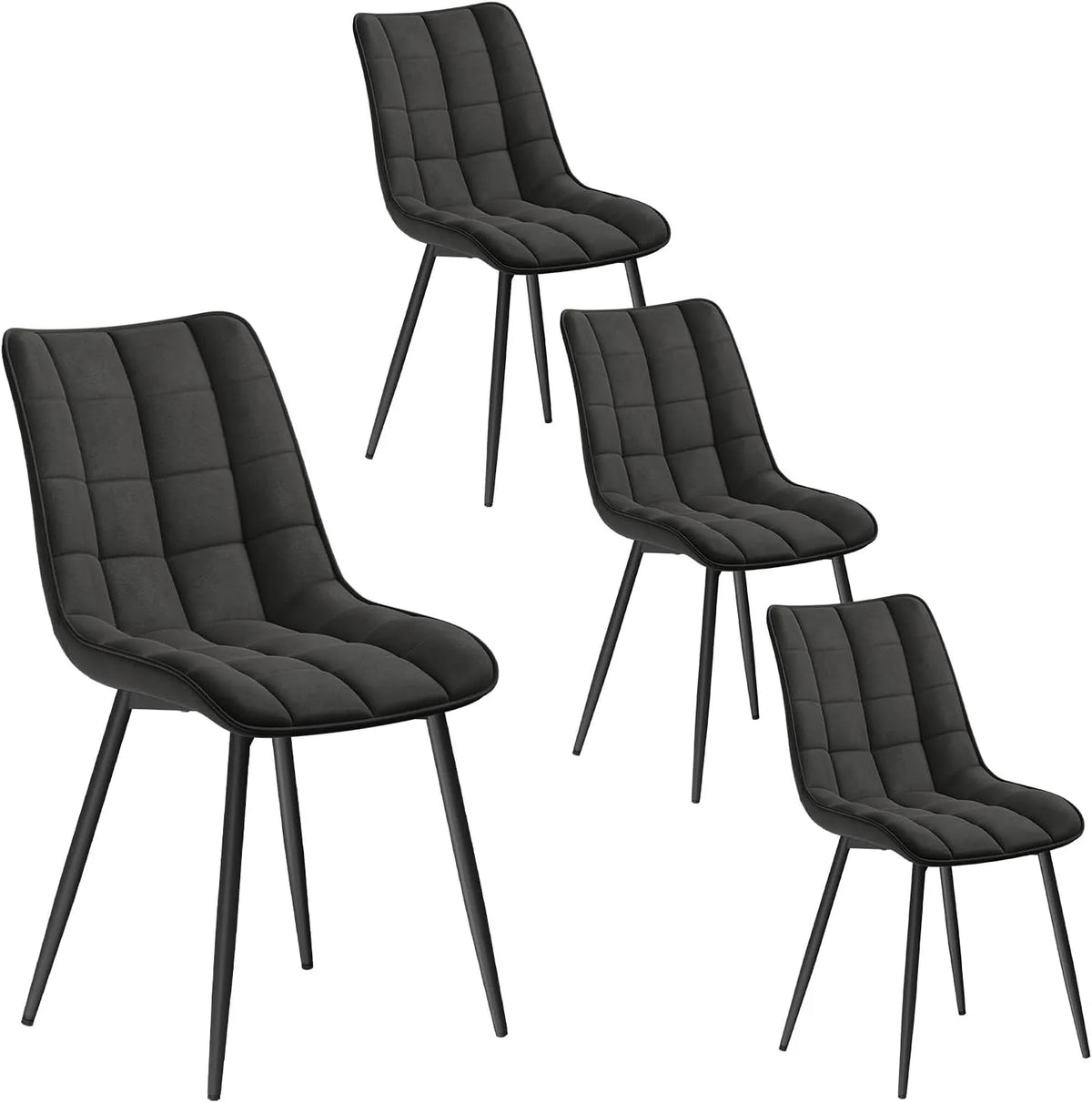 Chaise — en métal, revêtement en tissu, anthracite