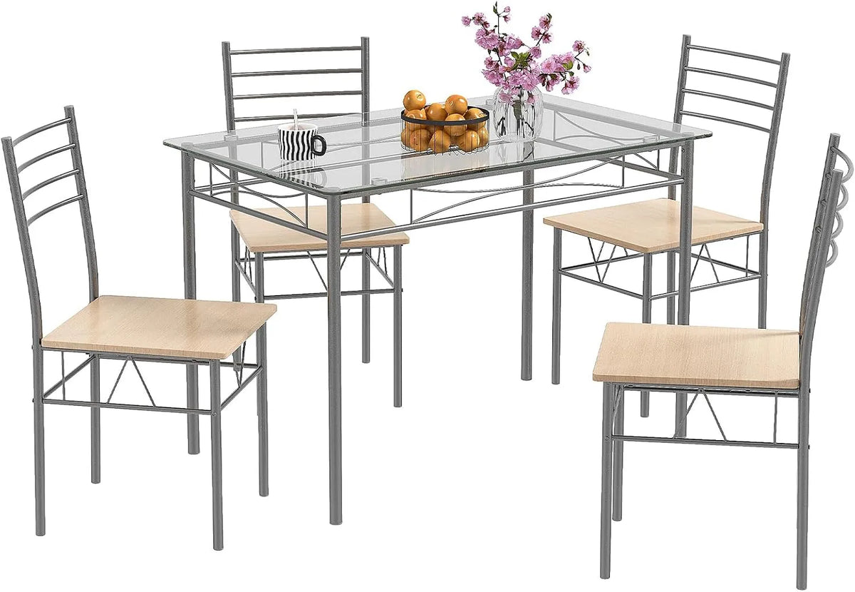 COSTWAY Chaise: en verre, en métal