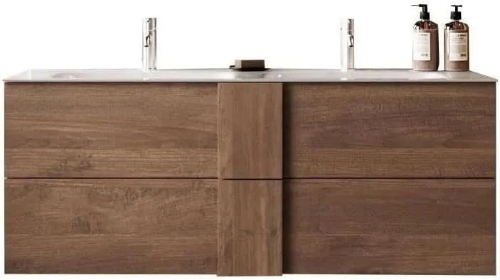 Ensemble Meuble Salle de Bain Suspendu L120 — avec tiroirs, 2 Tiroirs