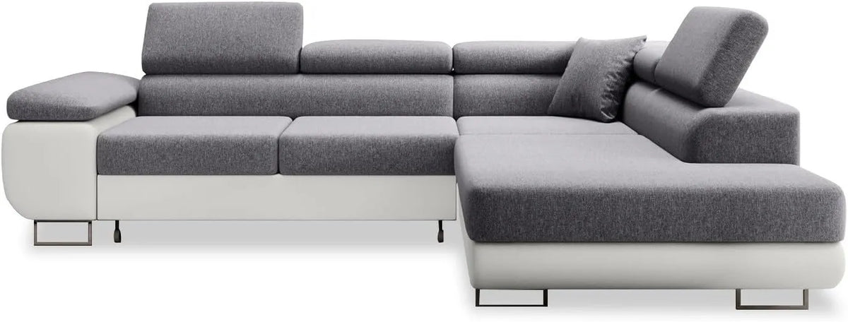 Canapé d'angle et canapé panoramique – DECO, angle droit, convertible, gris