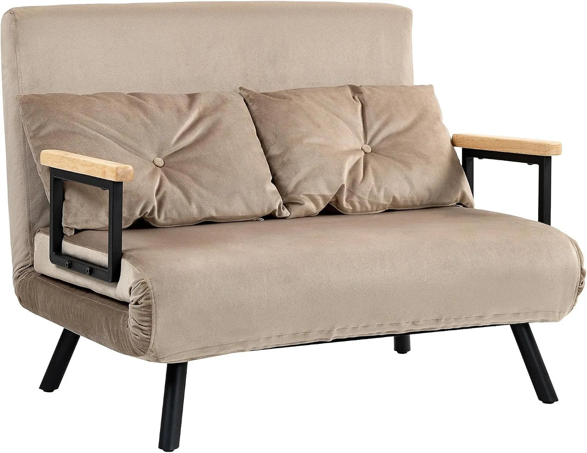 HOMCOM Canapé convertible et canapé-lit: revêtement en tissu, en bois, en acier, avec dossier, 2 Places, 5 Niveau ×, 102 × 73 × 81 cm