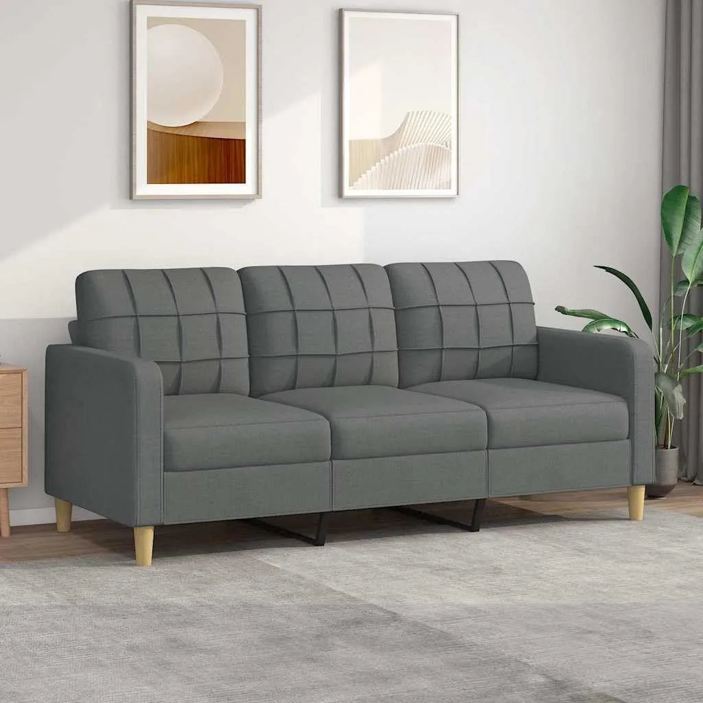 Canapé – revêtement en tissu, 3 Places, 180 cm, 28.8KG, 9100, gris