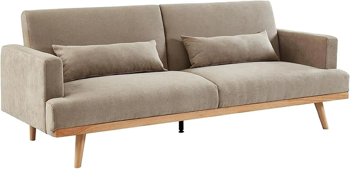 Canapé – ESME, revêtement en tissu, convertible, 3 Places, beige