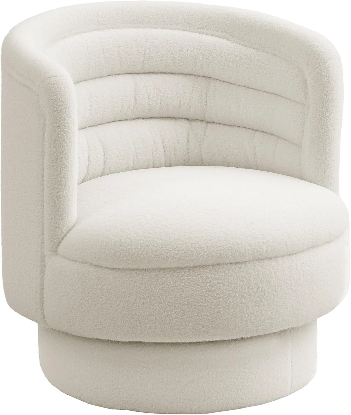 HOMCOM Fauteuil et chaise rembourrée de salon pivotant avec accoudoirs: blanc
