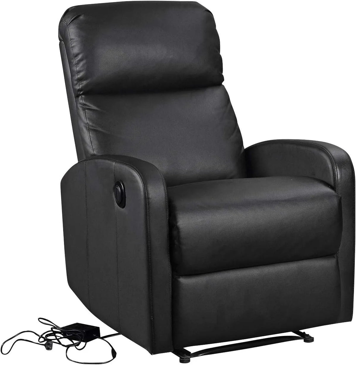Happy Garden Fauteuil et chaise rembourrée électrique inclinable Relax Noir. Fauteuil de Salon — inclinaison réglable