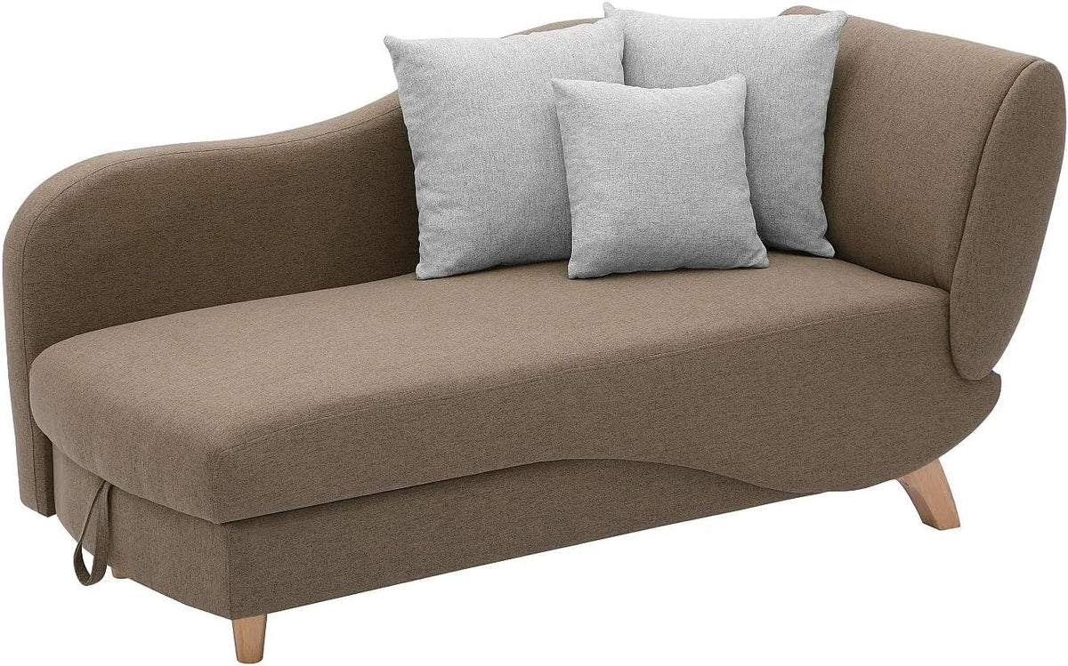 Vente-unique: angle gauche, revêtement en tissu, avec rangement, convertible, marron, avec rangement intégré