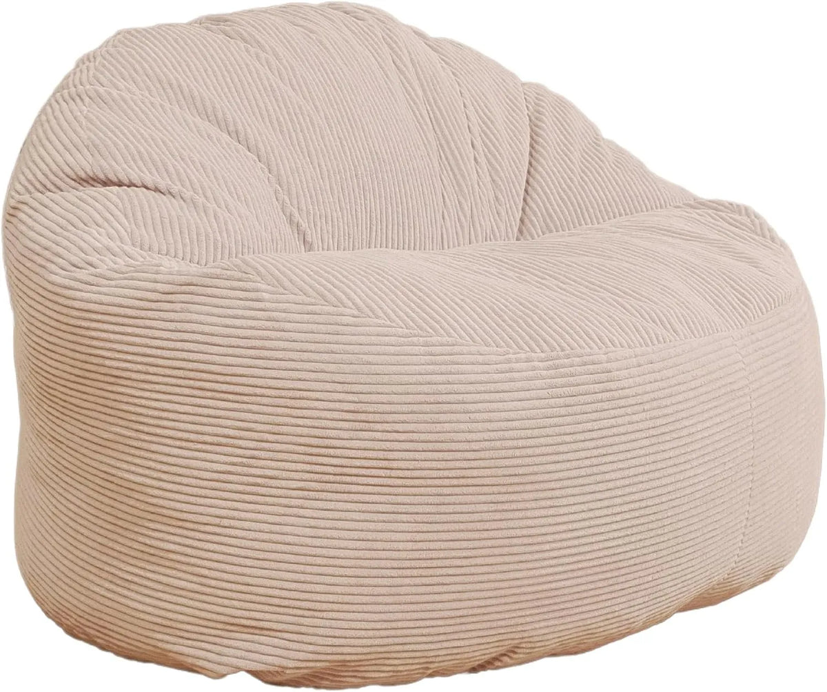 Bananair: en velours côtelé, rembourrage en mousse, 100 cm, blanc