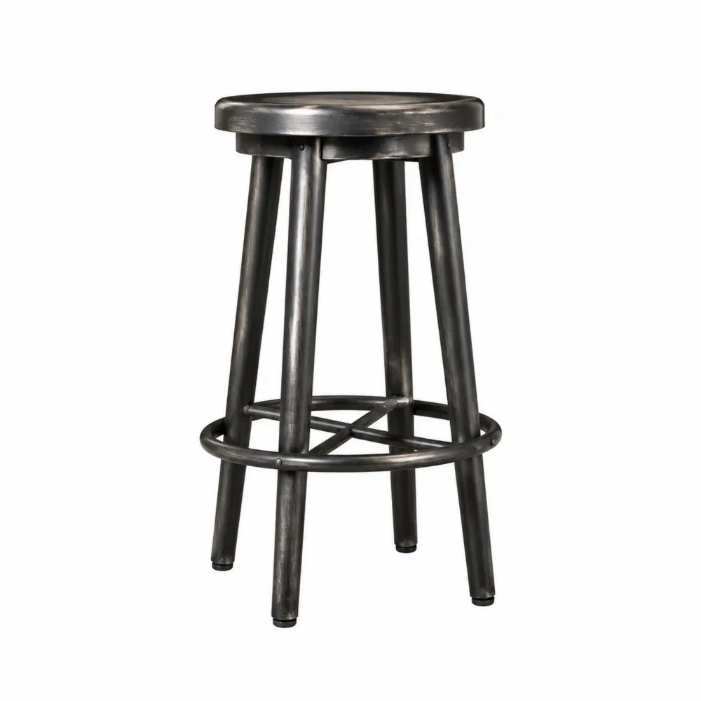 Tabouret en métal noir, hauteur 75 cm