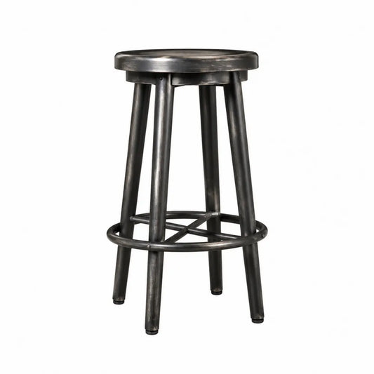 Tabouret en métal noir, hauteur 75 cm