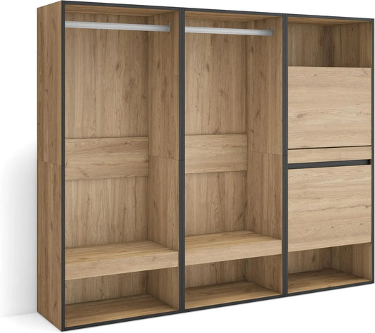 Armoire de rangement – avec rangement, 180 × 145 × 35 cm