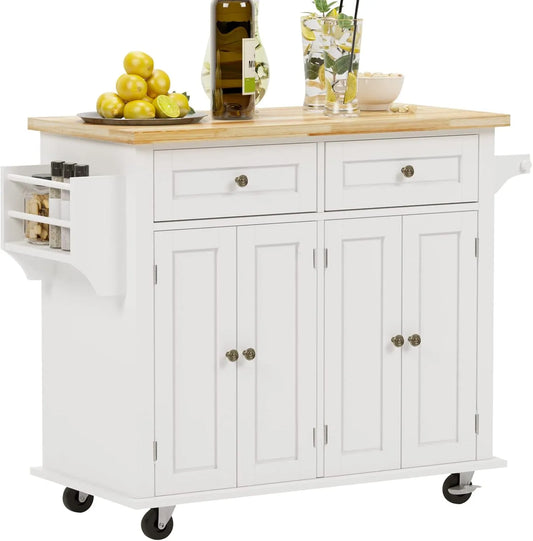 Armoire de rangement – avec rangement, avec roulettes, blanc