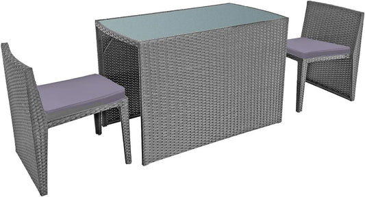 Chaises de jardin – SANTORIN, avec coussins, 2 Places, gris