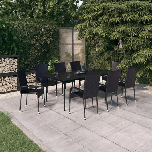 Chaise – 9 pièce, noir