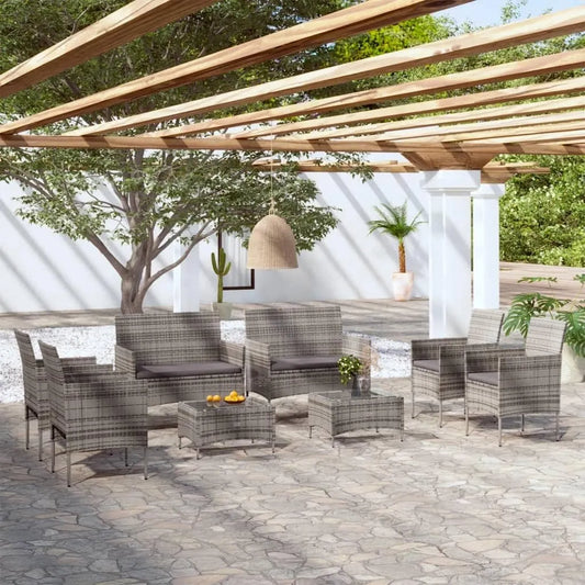 Salon de jardin et ensemble lounge – avec coussins, 8 pièces, 56 KG, gris