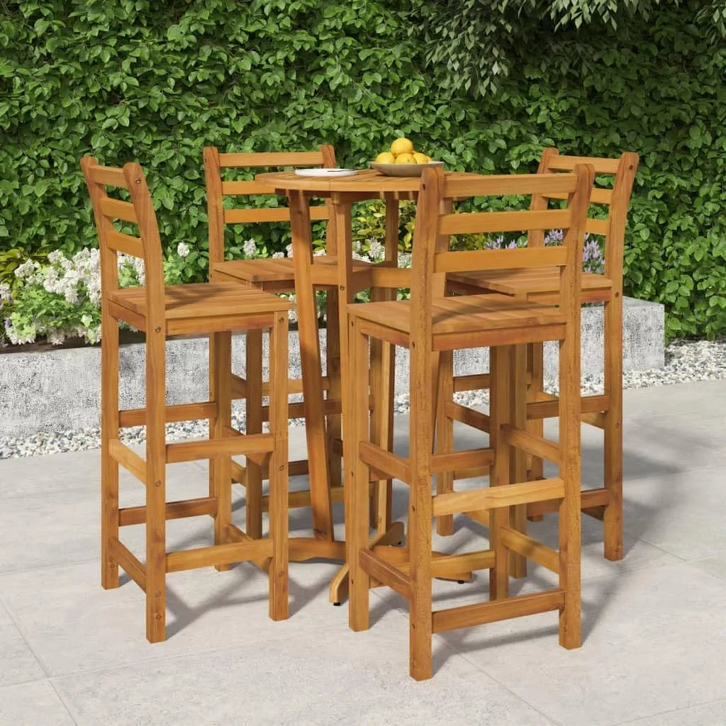 Ensemble de 5 meubles de jardin en bois massif d'acacia – 60 cm