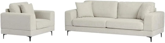 Canapé – JAMOLO, revêtement en tissu, 3 Places, beige