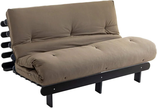 Matelas: Taupe, en coton, en bois, 140 × 200, noir, en bois massif